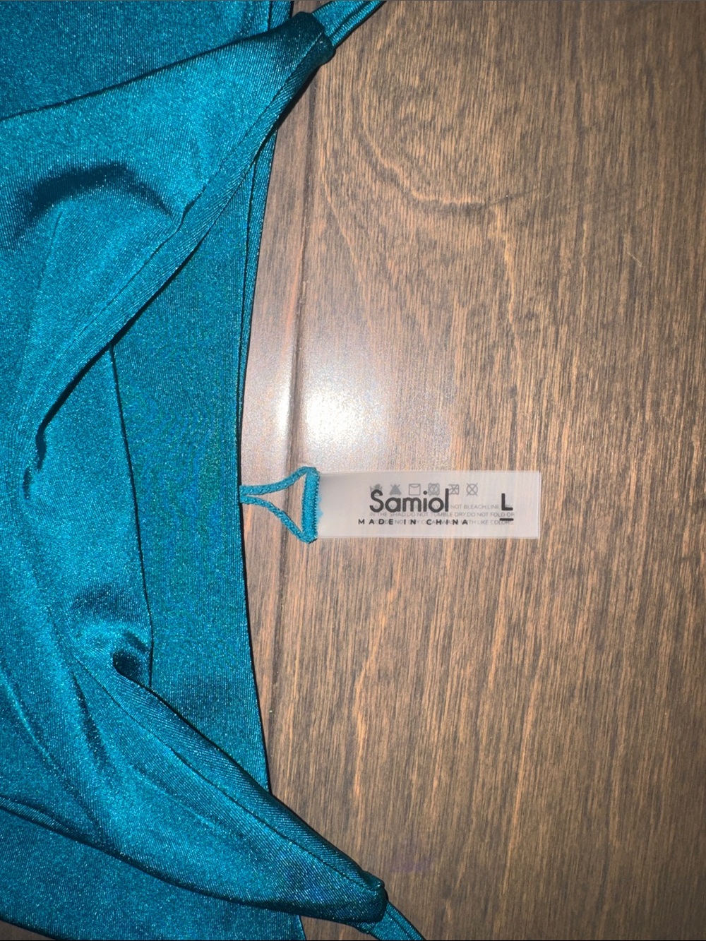 Samiol Turquoise Ruched Rhinestones Bikini Set - Picture 3 of 6